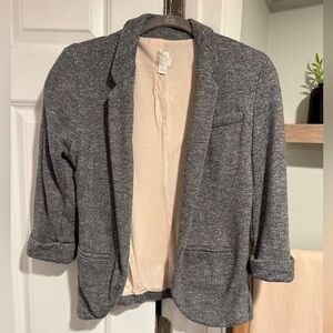Gray Women's Jersey 3/4 sleeve Blazer